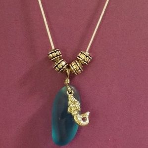 Necklace with Mermaid and Sea glass